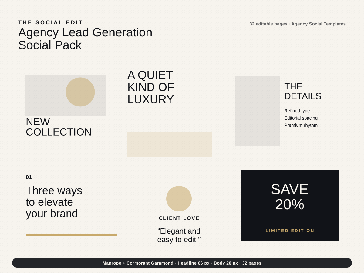 Agency Lead Generation Social Pack multi-page premium template preview