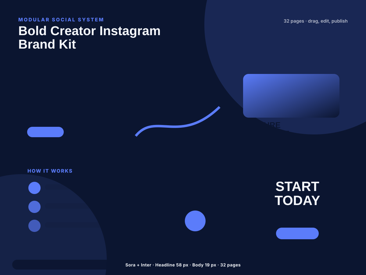 Bold Creator Instagram Brand Kit multi-page premium template preview