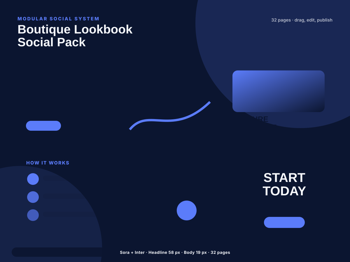Boutique Lookbook Social Pack multi-page premium template preview