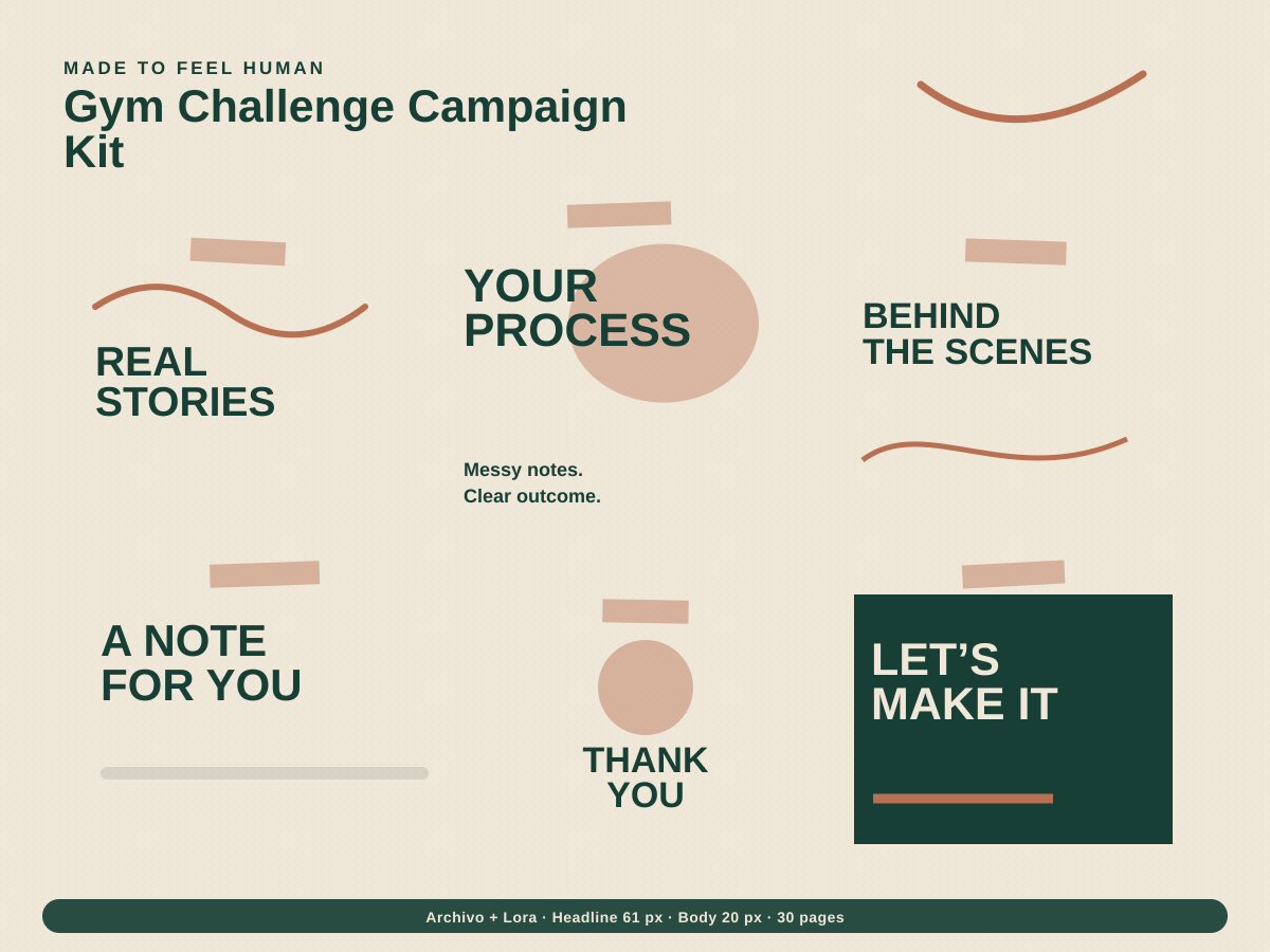 Gym Challenge Campaign Kit multi-page premium template preview