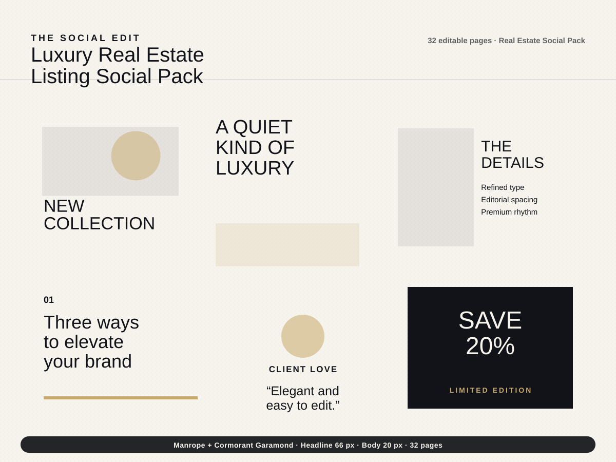 Luxury Real Estate Listing Social Pack multi-page premium template preview