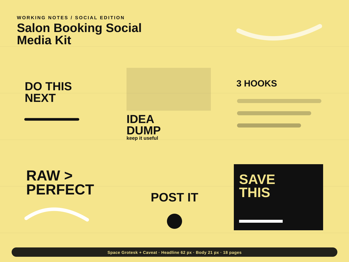 Salon Booking Social Media Kit multi-page premium template preview