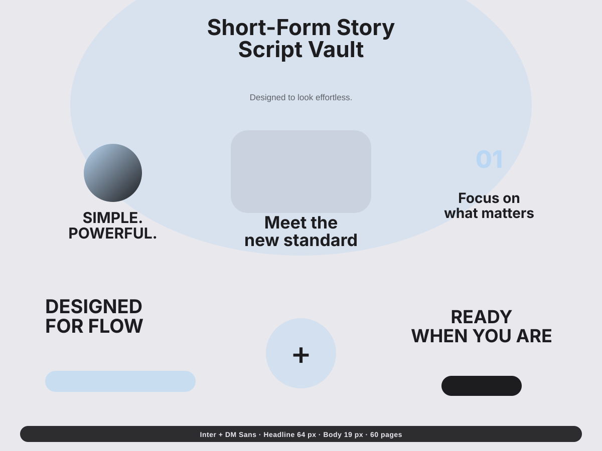 Short-Form Story Script Vault multi-page premium template preview