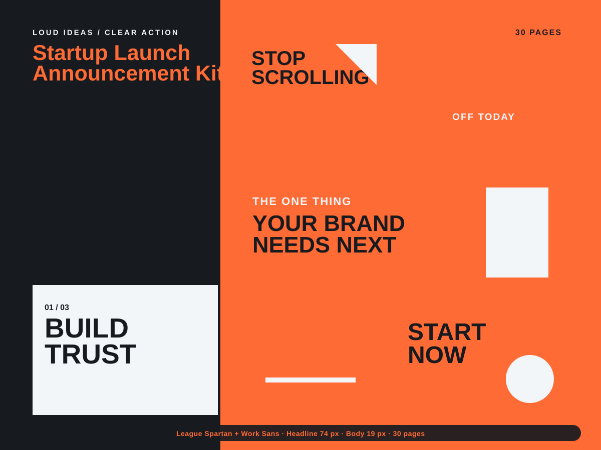 Startup Launch Announcement Kit multi-page premium template preview