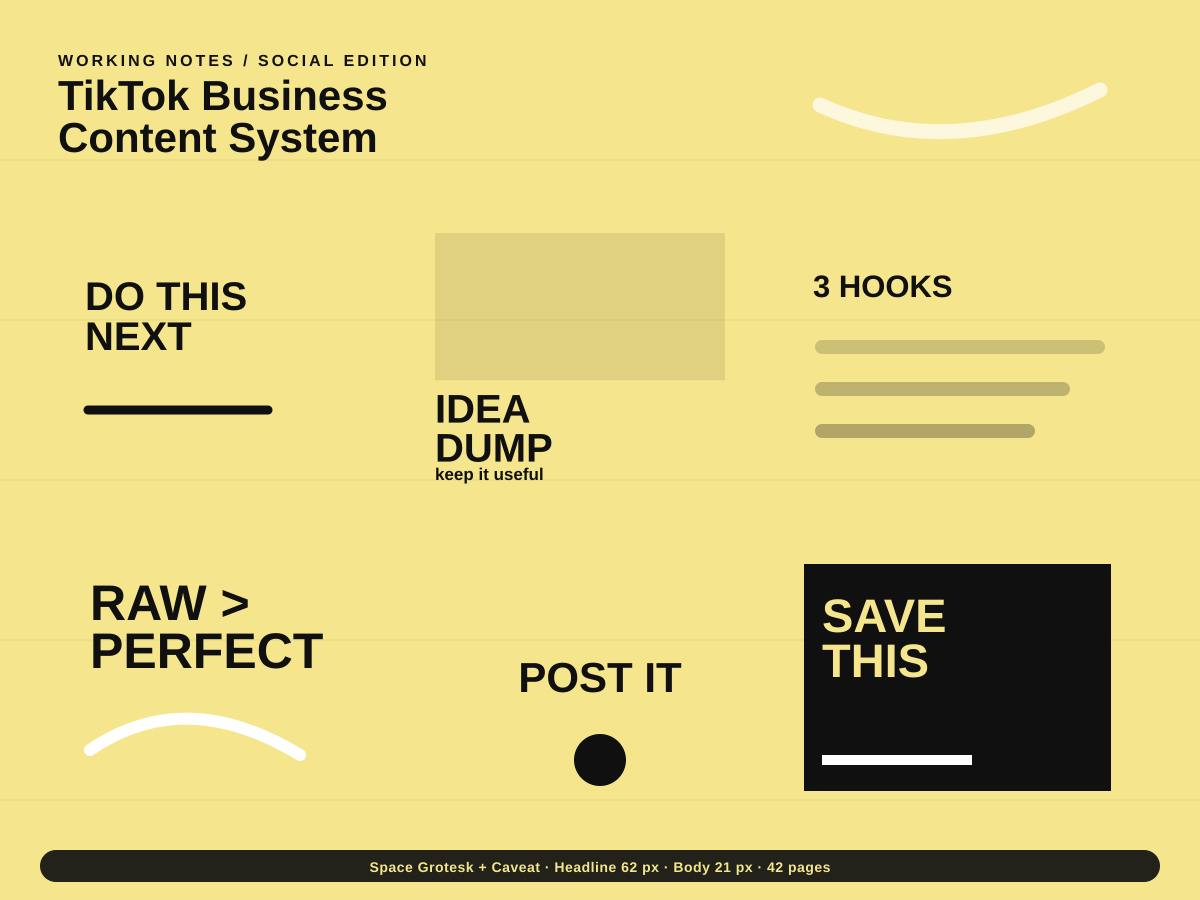 TikTok Business Content System multi-page premium template preview