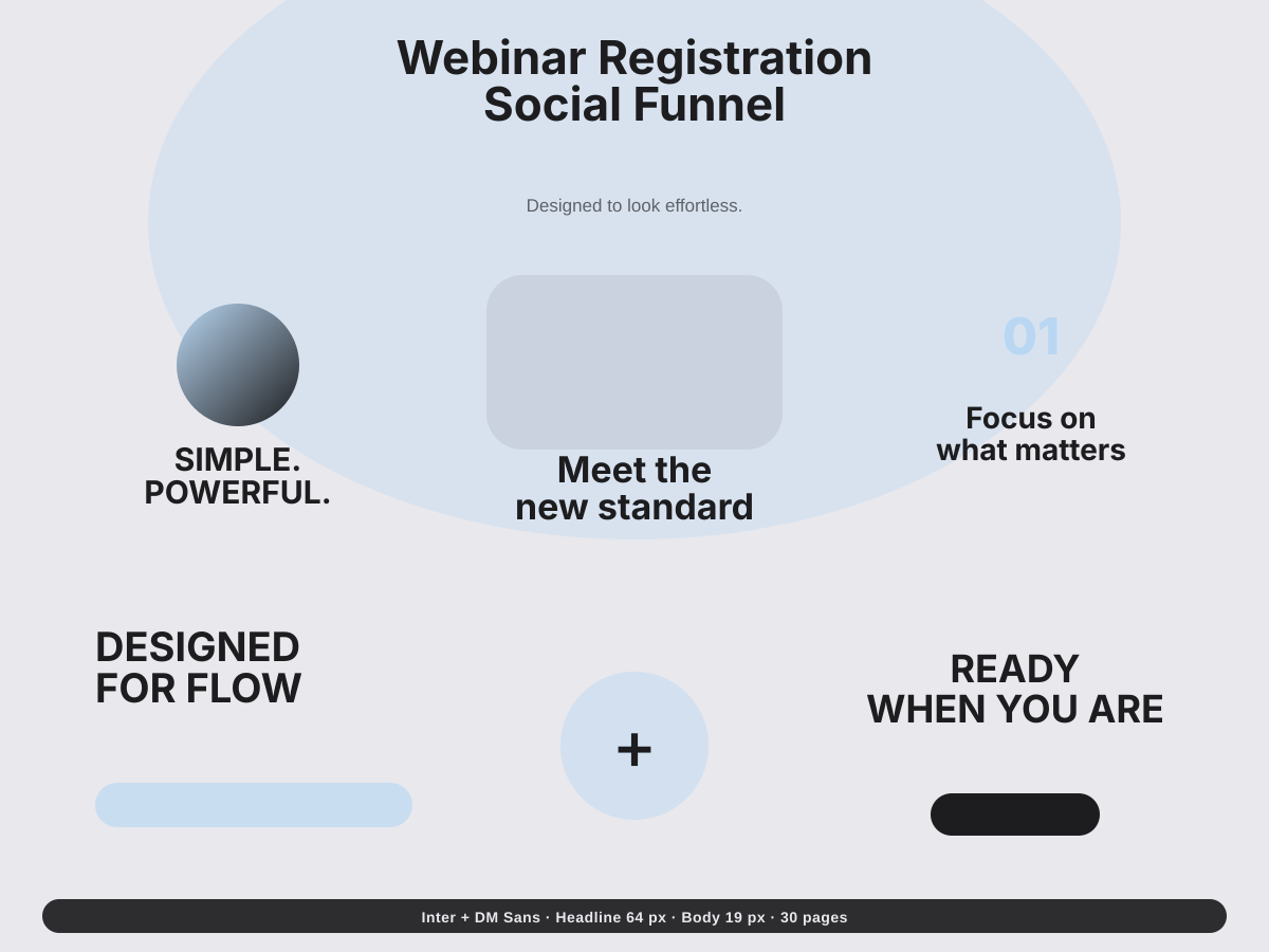 Webinar Registration Social Funnel multi-page premium template preview