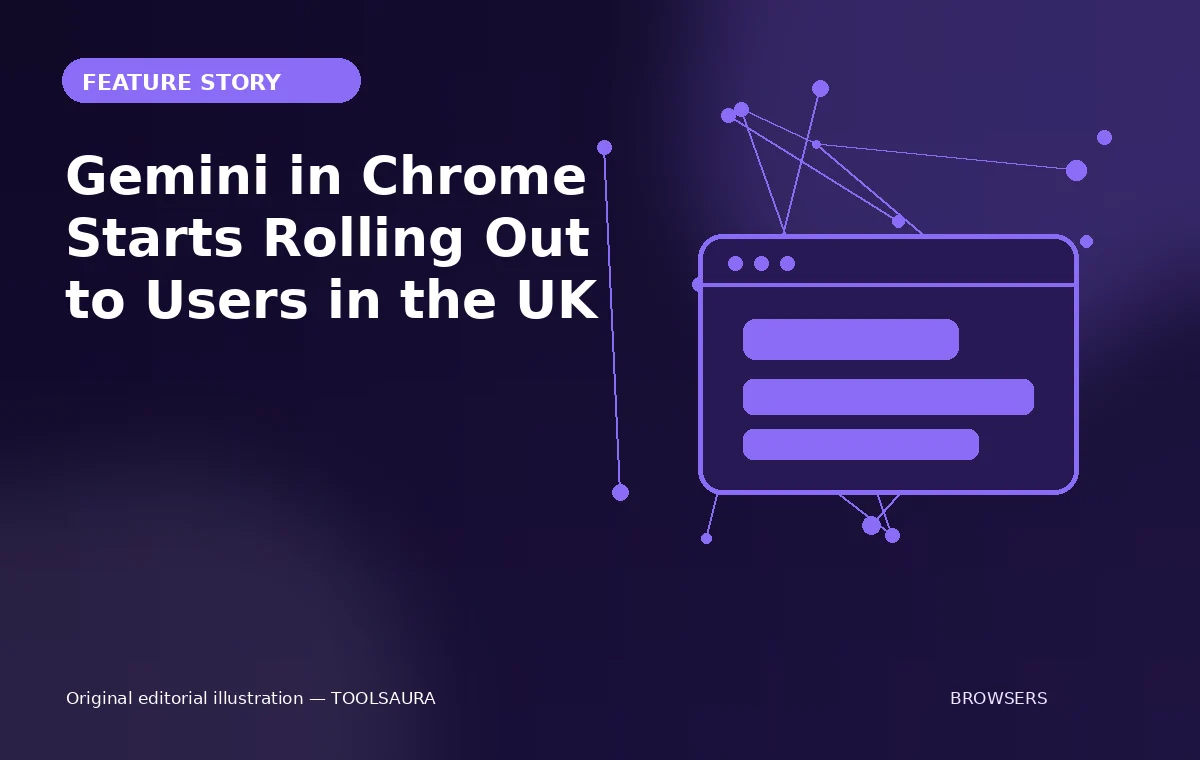 Original editorial illustration for Gemini in Chrome Starts Rolling Out to Users in the UK