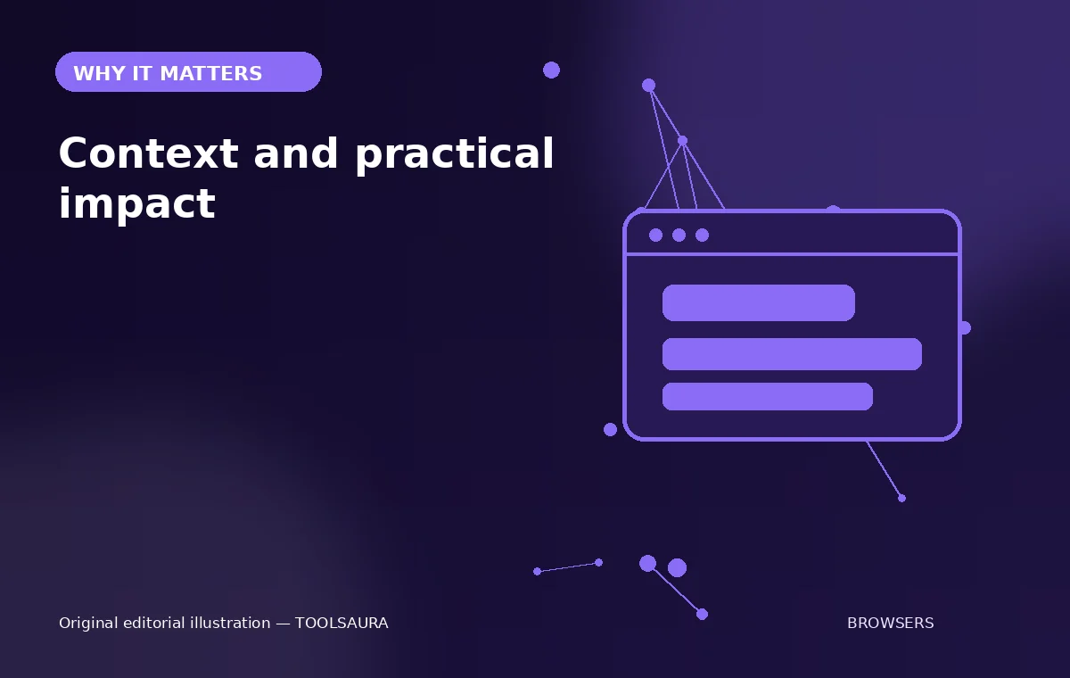 Editorial illustration about Gemini in Chrome UK: practical impact