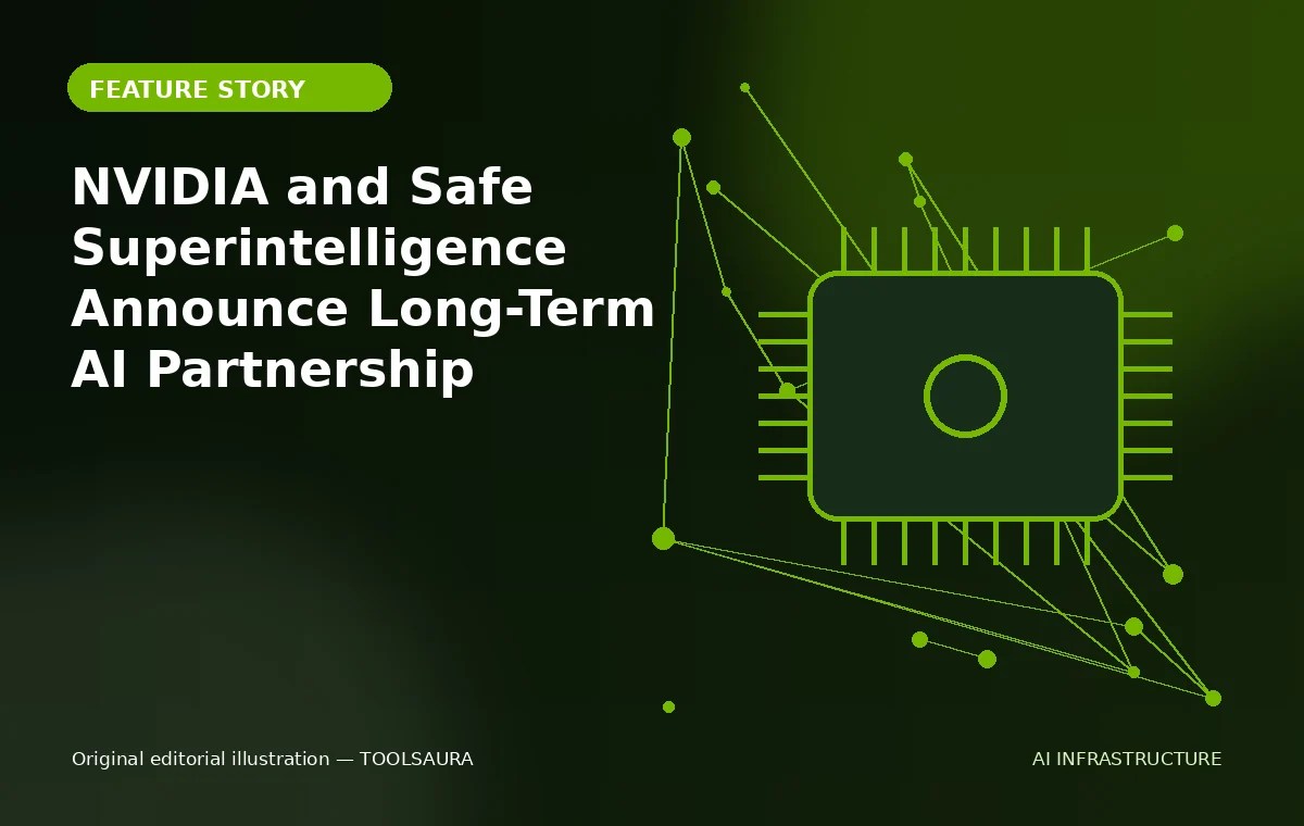 Original editorial illustration for NVIDIA and Safe Superintelligence Announce Long-Term AI Partnership