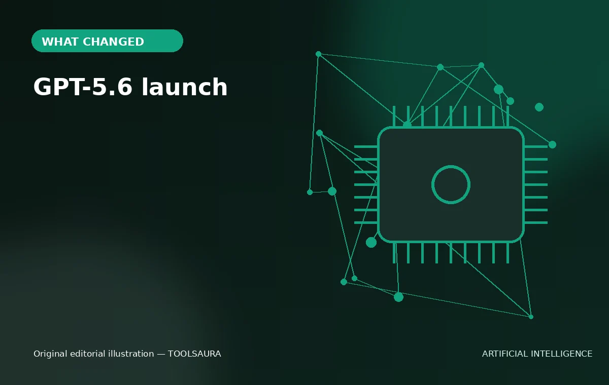 Editorial illustration about GPT-5.6 launch: what changed