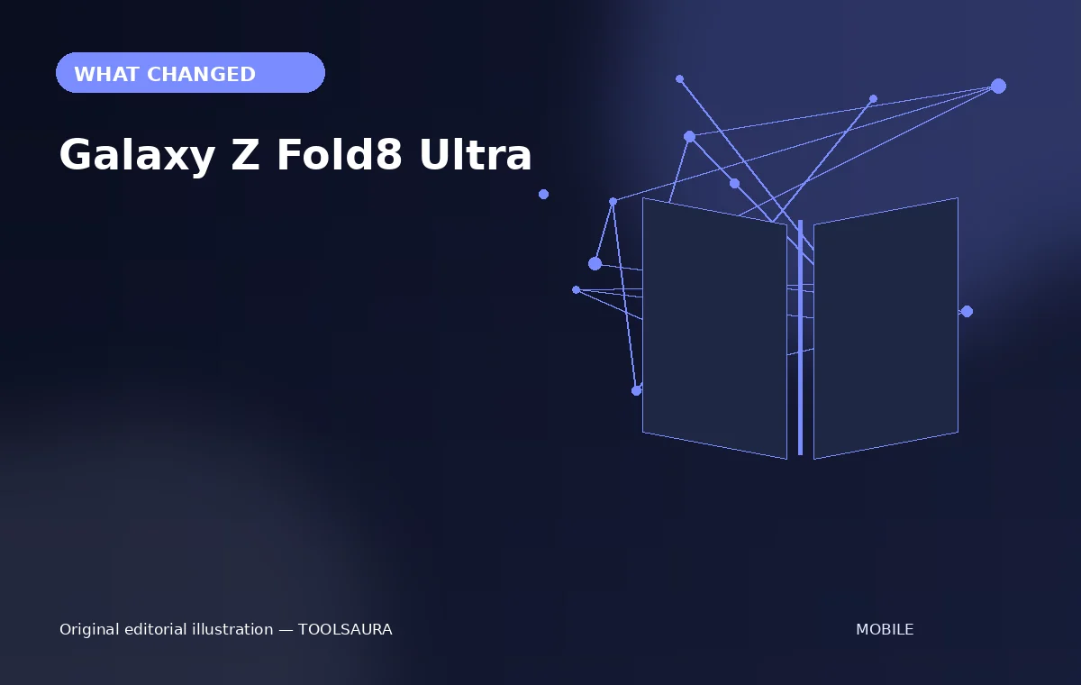 Editorial illustration about Galaxy Z Fold8 Ultra: what changed